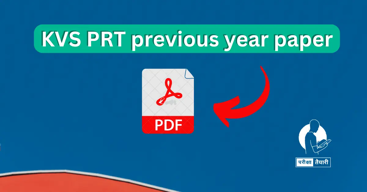 kvs prt previous year paper pdf image